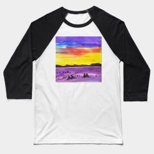 Sunset over White Sands New Mexico Baseball T-Shirt